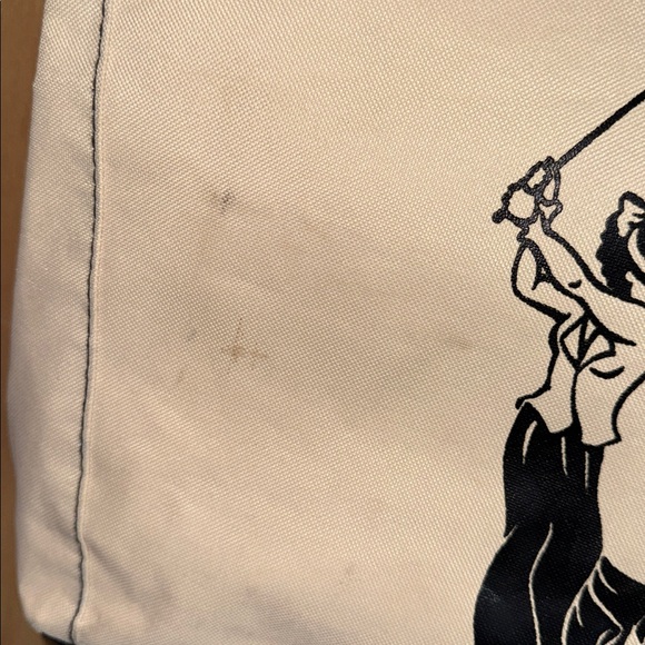 Women’s Stylish Cream Traditional Golf All Purpose Tote Bag Zips Pocket - Picture 3 of 4